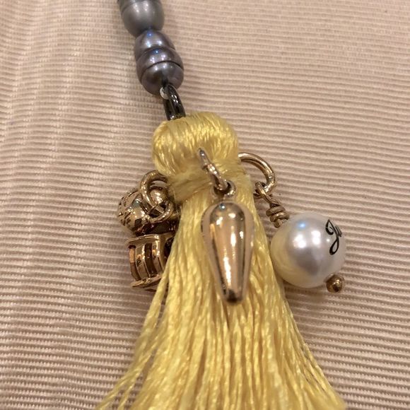 NWT Juicy Couture Freshwater Pearl Tassel & Charm Necklace - Picture 9 of 11